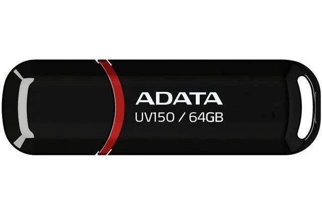 ADATA UV150 64GB USB 3.2 Flash Drive - Black/Red - فلاش ذاكرة